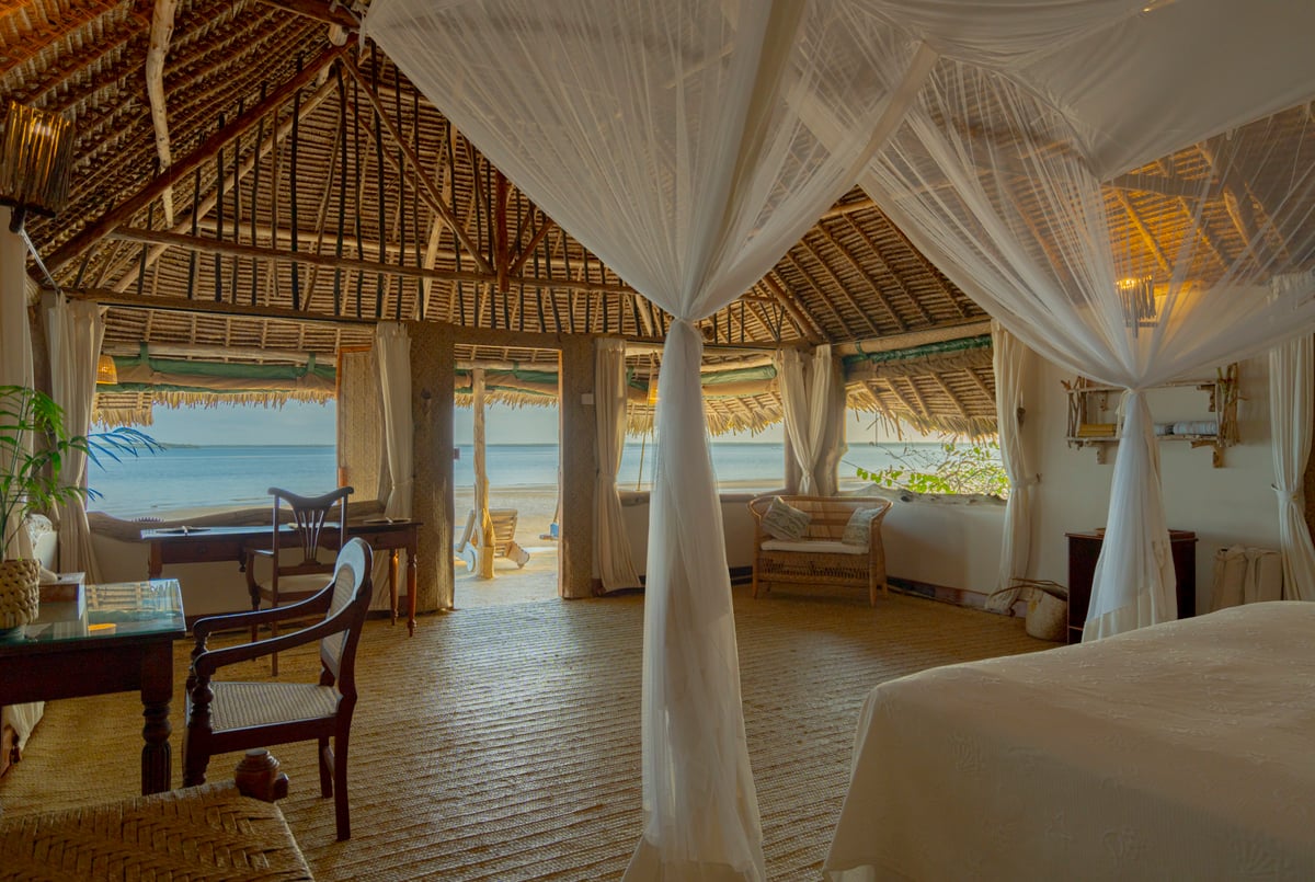 Manda Bay Beachfront Room looking out